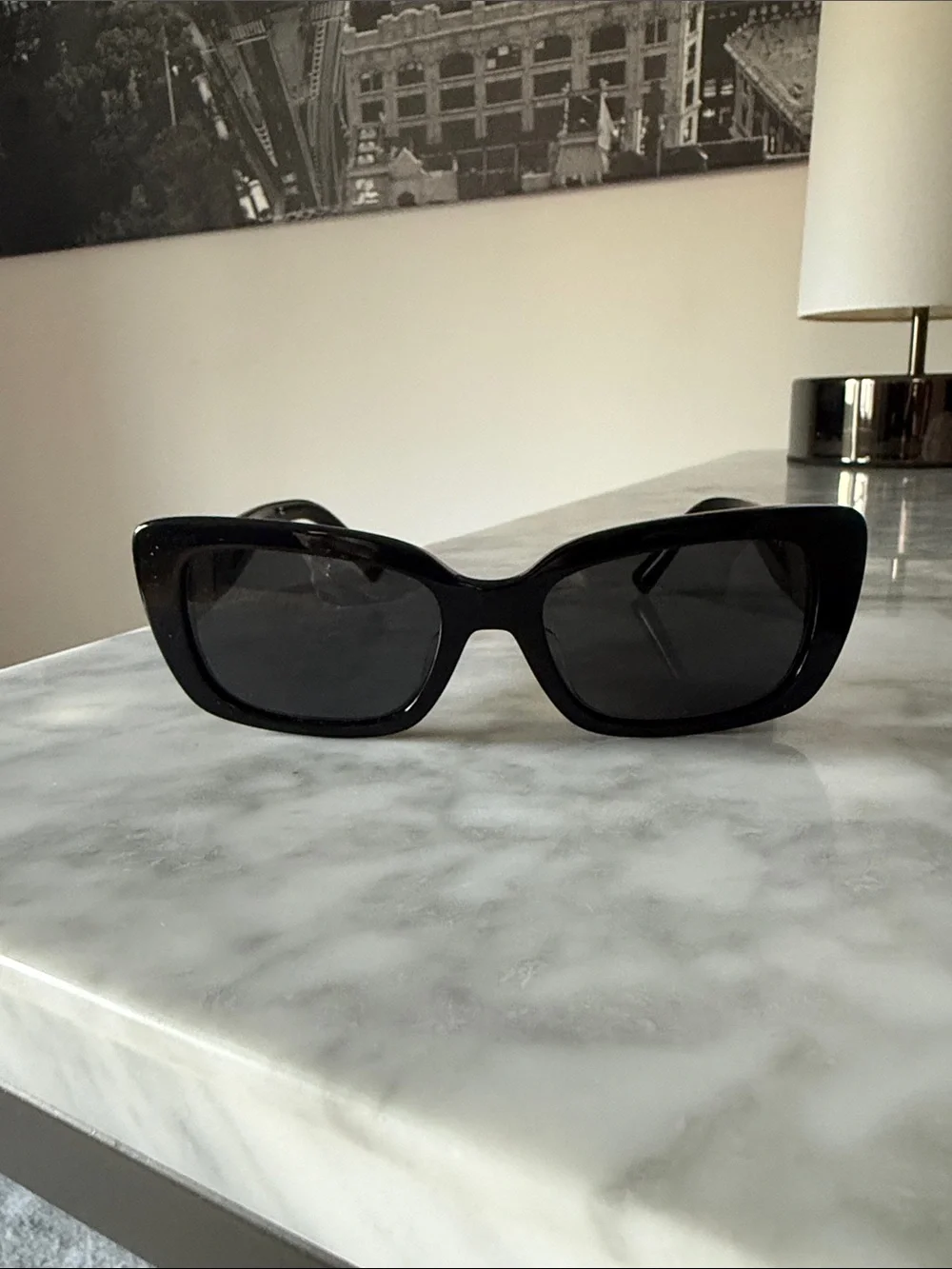 NEW Valentino Classic Black Cat-Eye Sunglasses - Women's Accessories